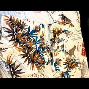 Tropical Plunging Crop Top( short set)